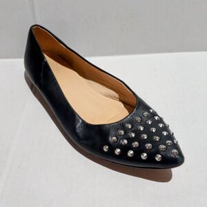 Amalfi by Rangoni Studded Ballet Flats-Size 8M-Leather-Pointed Toe-Made In Italy